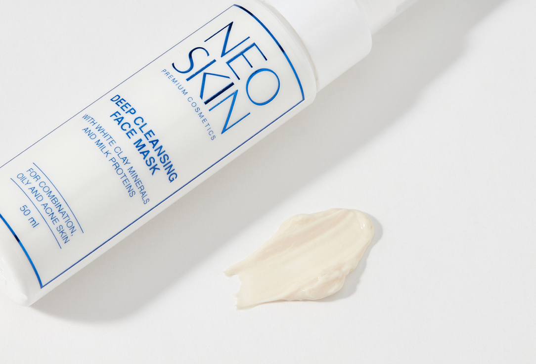 Маска для глубокого очищения кожи лица Neo Skin  white clay minerals & milk proteins 