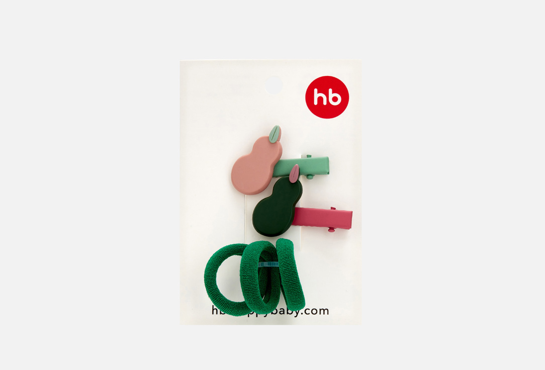 Набор заколок и резинок HAPPY BABY Зеленый 5 шт аксессуары happy baby набор детских аксессуаров сумка шоппер с ручками и наушники