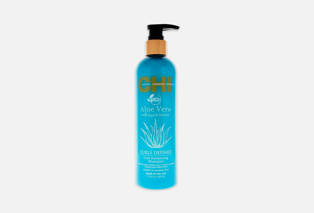 Шампунь для вьющихся волос CHI Aloe vera Agave nectar 340 мл chi aloe vera curl enhancing shampoo шампунь для распутывания волос 340 мл