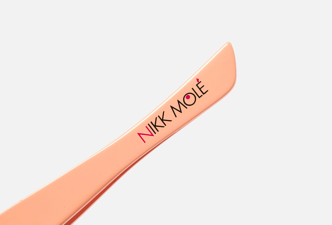 Пинцет классический широкий NIKK MOLE peach 