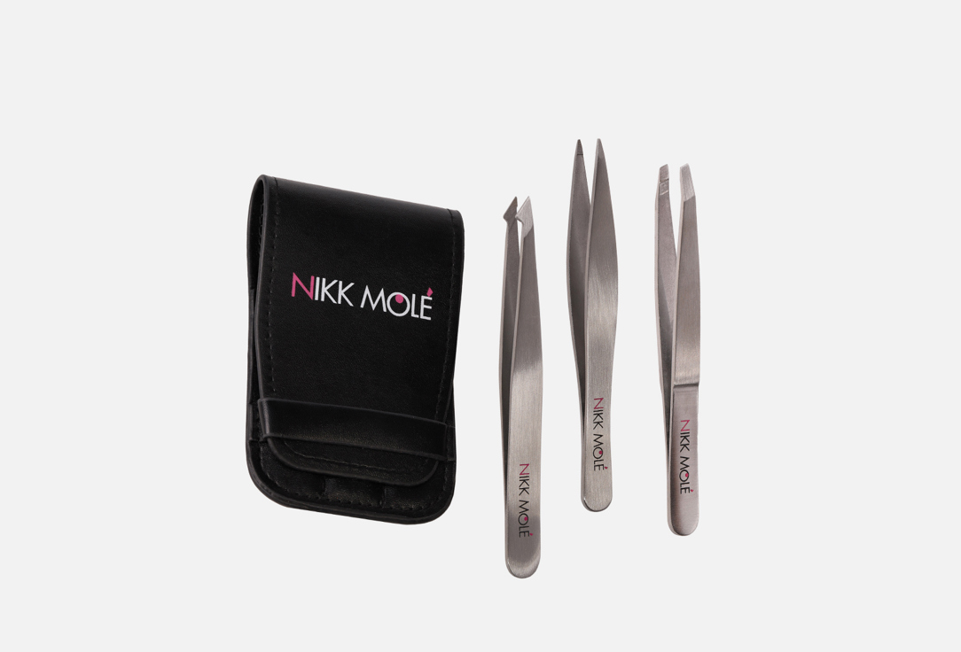 Изображение товара Набор пинцетов + чехол NIKK MOLE set of tweezers
