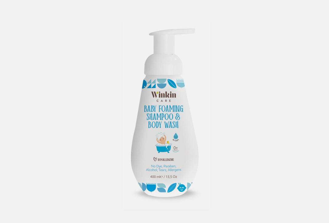 Детский шампунь-пенка для волос и тела Winkin care Baby foaming shampoo & bodywash 