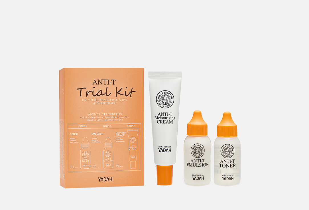 цена Набор для ухода за проблемной кожей YADAH ANTI-T Trial Kit 3 шт