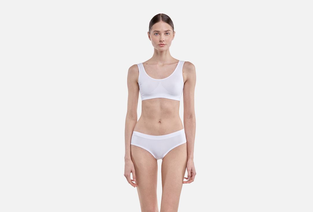 Изображение товара Стринги с низкой посадкой Belle YOU белые комфортные из бамбука
