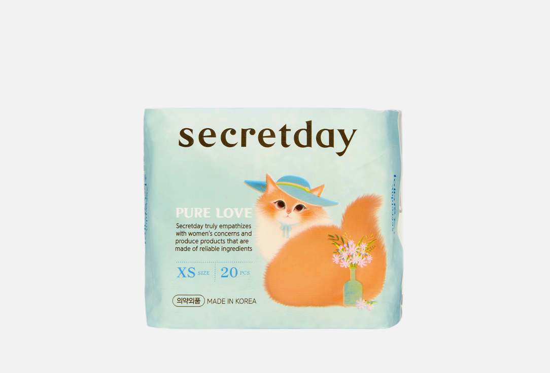 Изображение товара Ежедневные гигиенические прокладки Secret day PURE LOVE тонкие с органическим хлопком