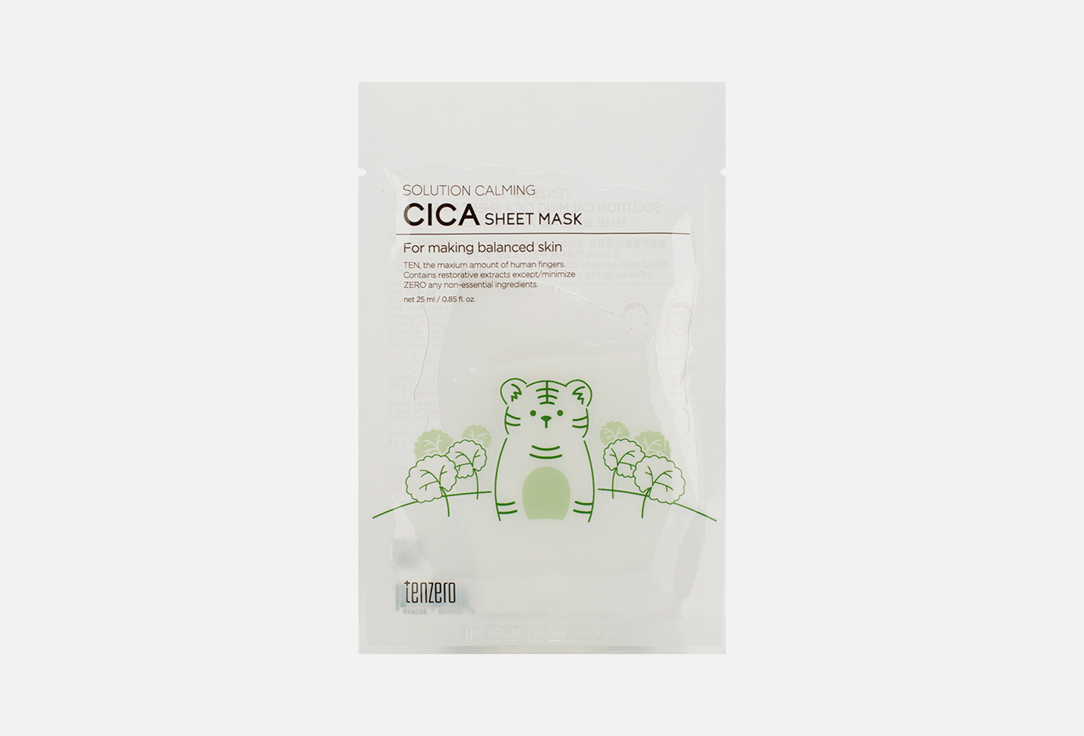 Тканевая маска для лица Tenzero Solution Calming Cica Sheet Mask 