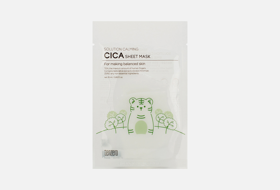 

Тканевая маска для лица TENZERO, Solution Calming Cica Sheet Mask 1 шт