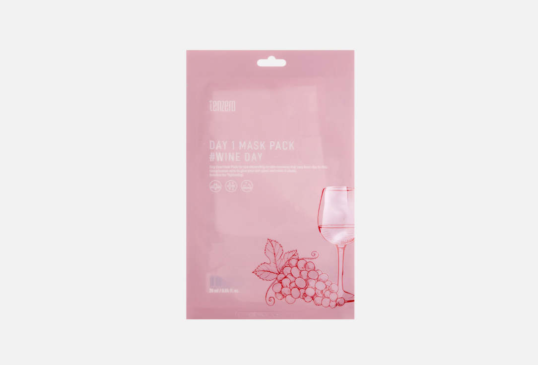 

Тканевая маска с экстрактом вина TENZERO, Day 1 Mask Pack #Wine Day 1 шт