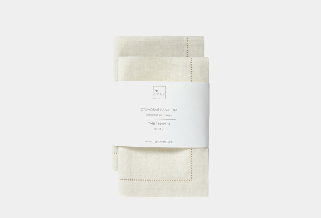

Комплект салфеток MG HOME, Белый, Мережка Молочный 2 шт