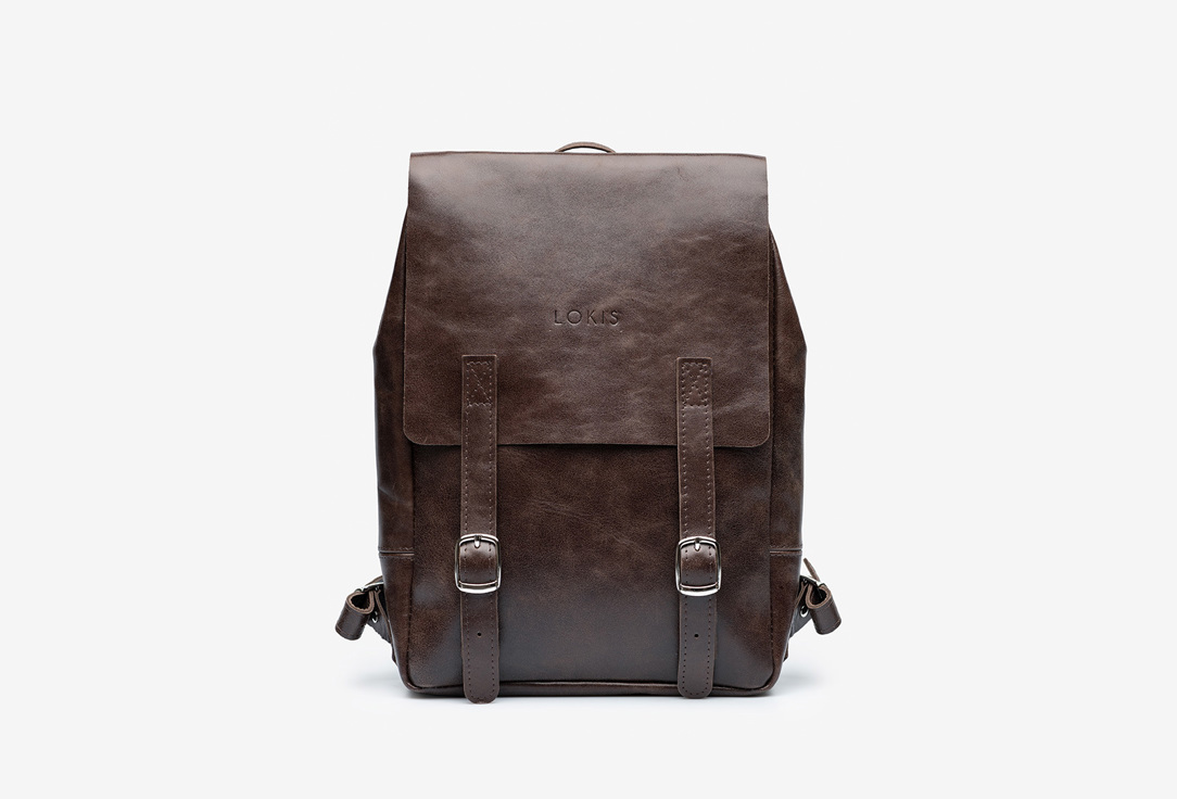 

Рюкзак кожаный LOKIS, Коричневый, Темно-коричневый 1 шт