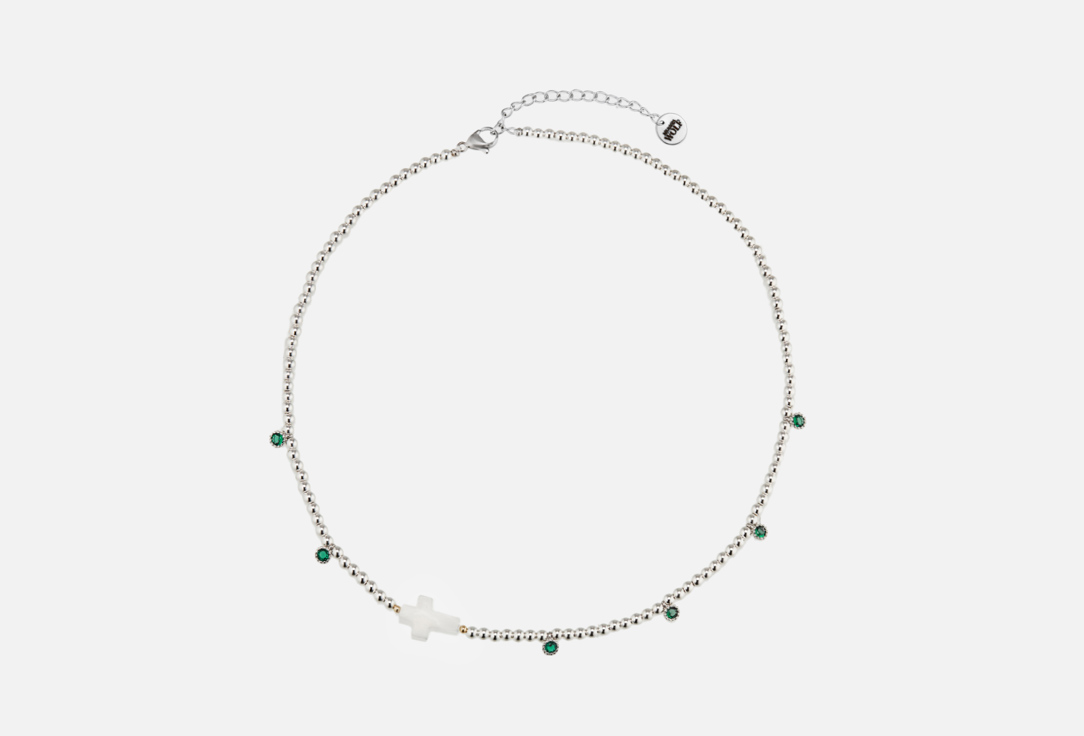 Колье Mr&Mrs Wolf Hematite necklace with cross and pendants 