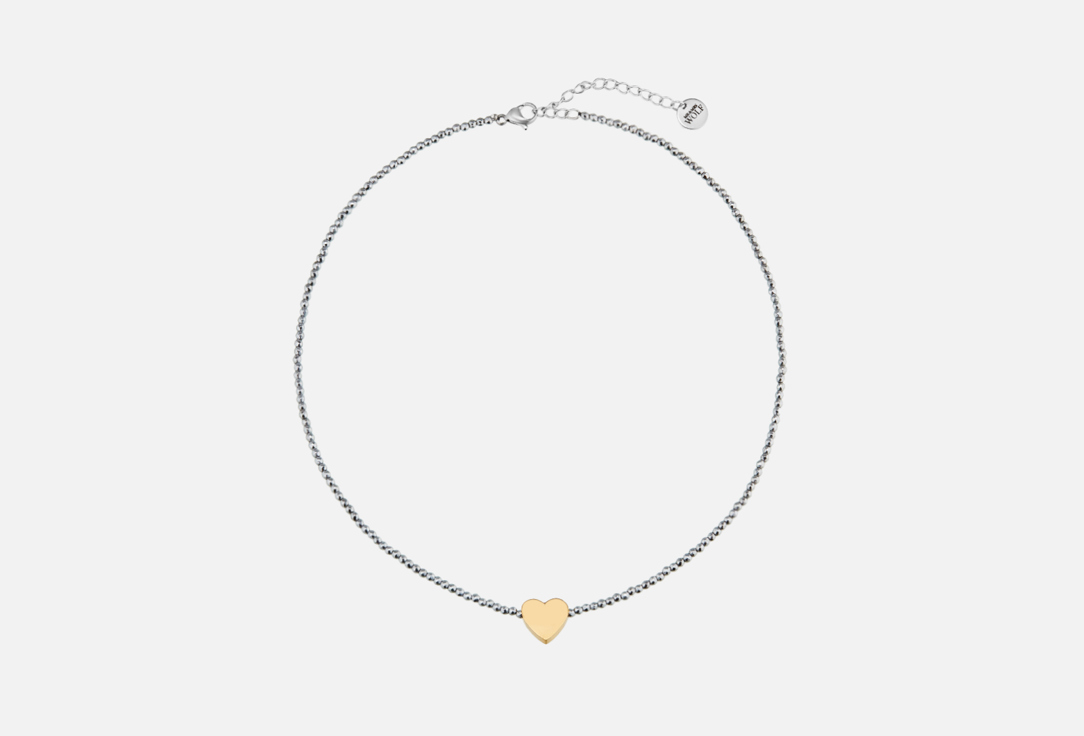 Колье Mr&Mrs Wolf Hematite necklace with golden heart 