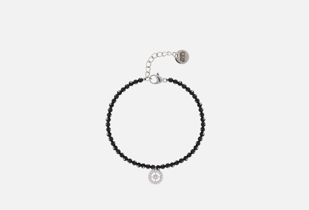 

Браслет MR&MRS WOLF, Black spinel bracelet with pendant 1 шт