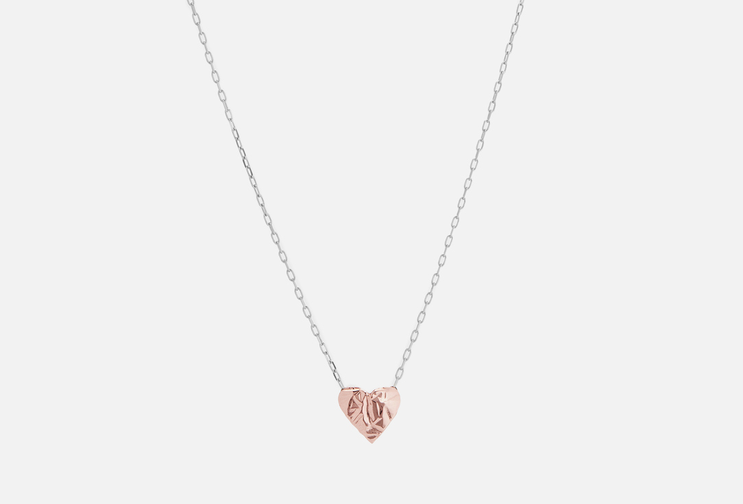 Изображение товара Колье серебряное Sbleskom большое сердце Folio pink