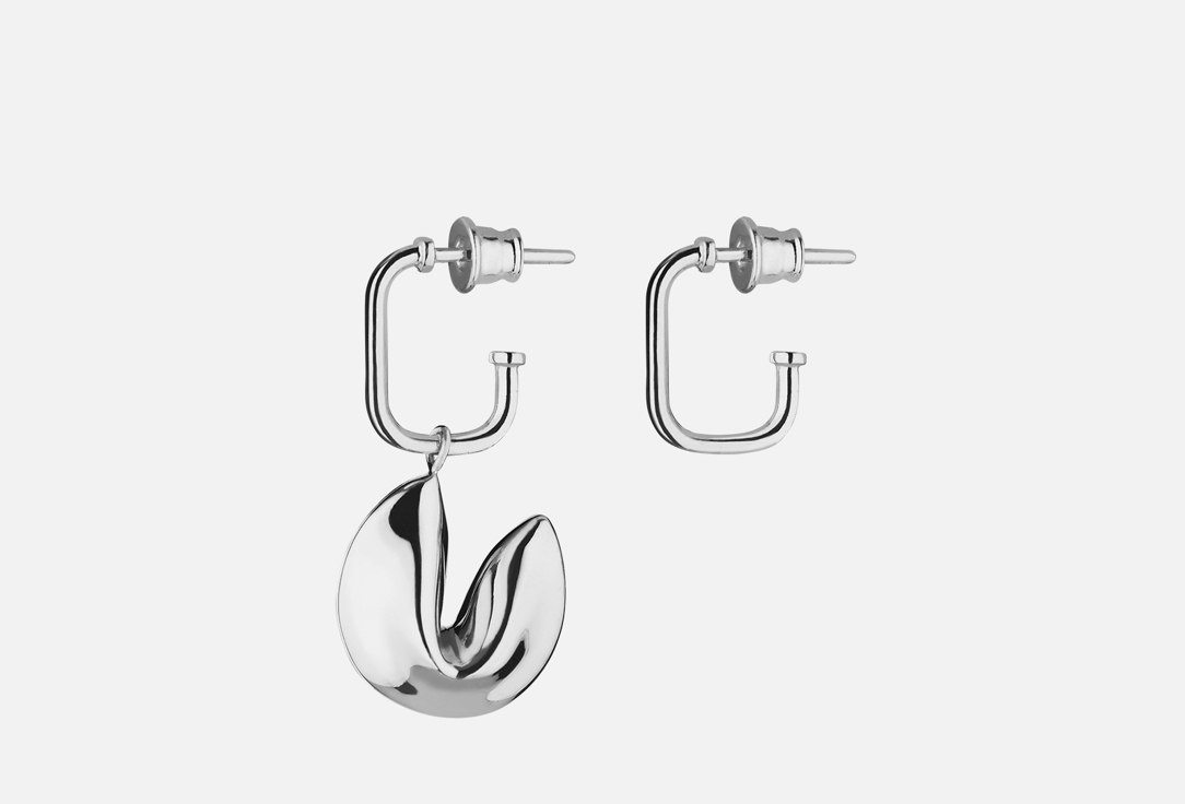 

Серьги-кольца серебряные NOLA, Fortune Cookie 2 шт