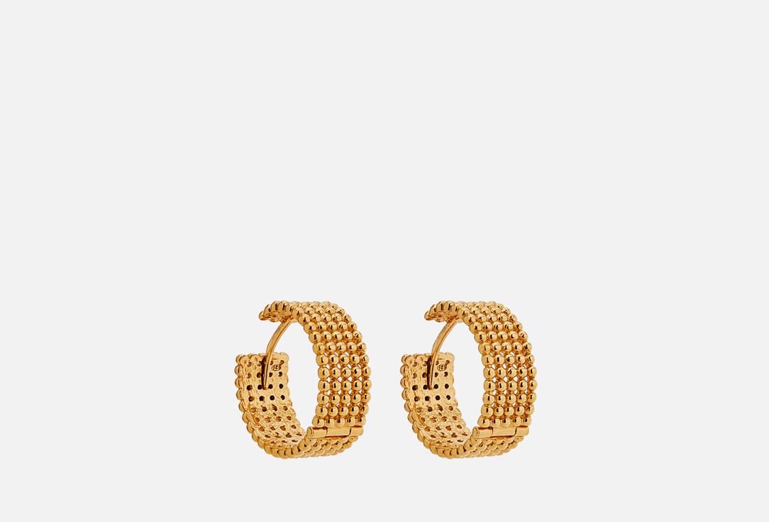 Изображение товара Серьги серебряные Sbleskom хупы Bubble с позолотой