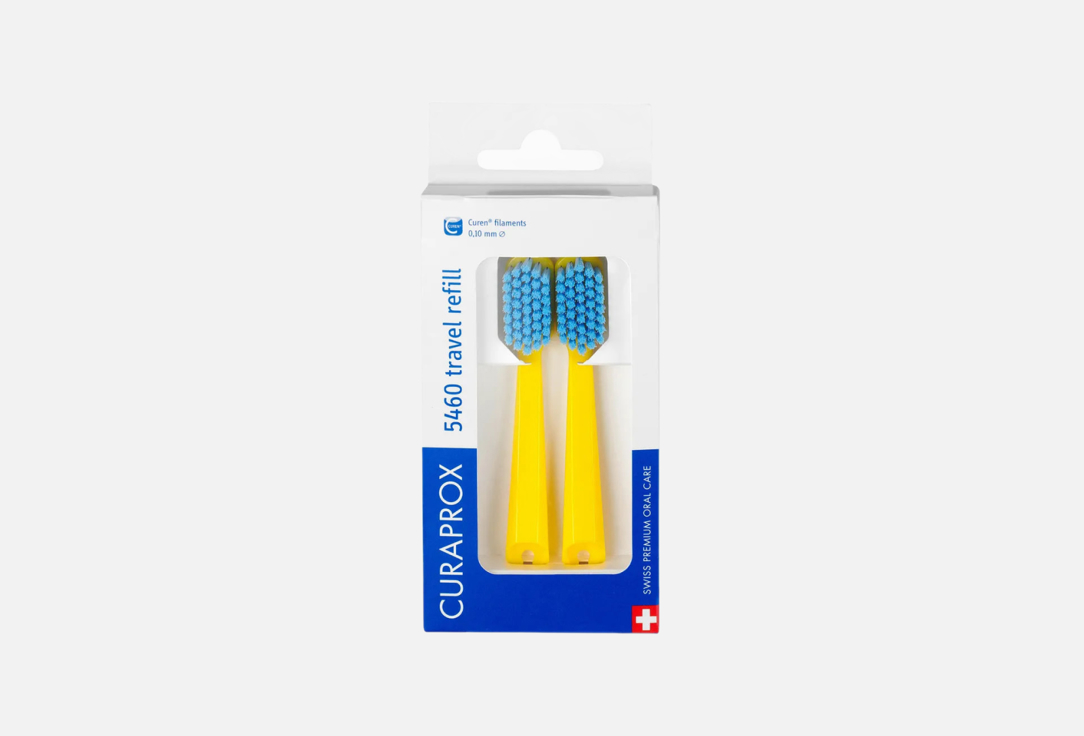 Набор сменных зубных щеток CURAPROX Для дорожного набора BE YOU, желтый 2 шт набор сменных зубных щеток curaprox для дорожного набора be you розовый 1 шт