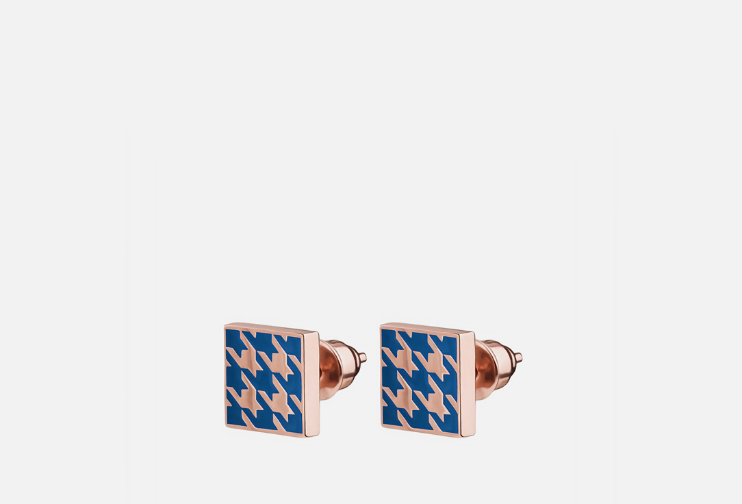 

Пусеты серебряные LUTA, Гусиная лапка из флуоресцентной эмали 2 шт