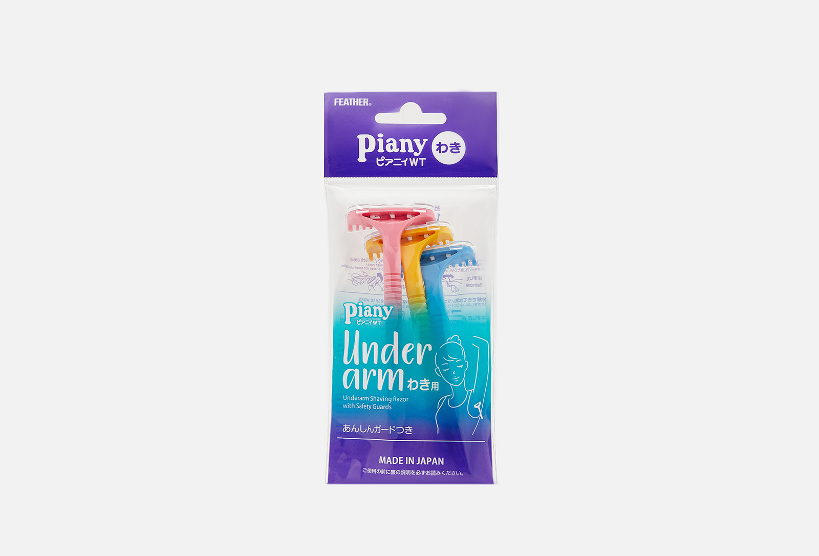 Feather Одноразовый станок для бритья PIANY WT 3 шт — купить, цена в Москве