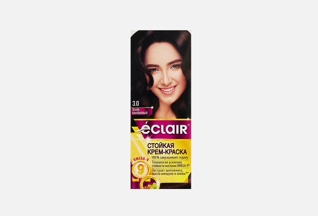 Краска для волос Eclair OMEGA-9 3.0, Темно-каштановый
