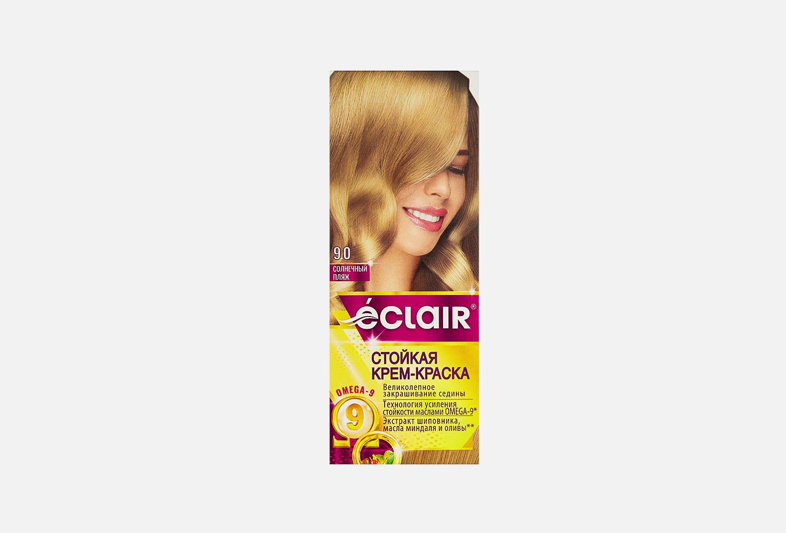 Eclair Краска для волос OMEGA-9 9.0, Солнечный пляж 100 мл — купить ...