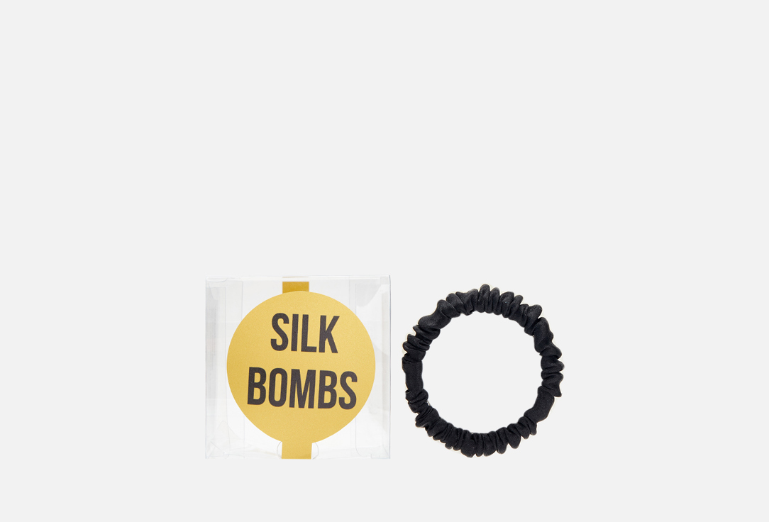 Комплект шелковых резинок для волос SILK BOMBS черный  