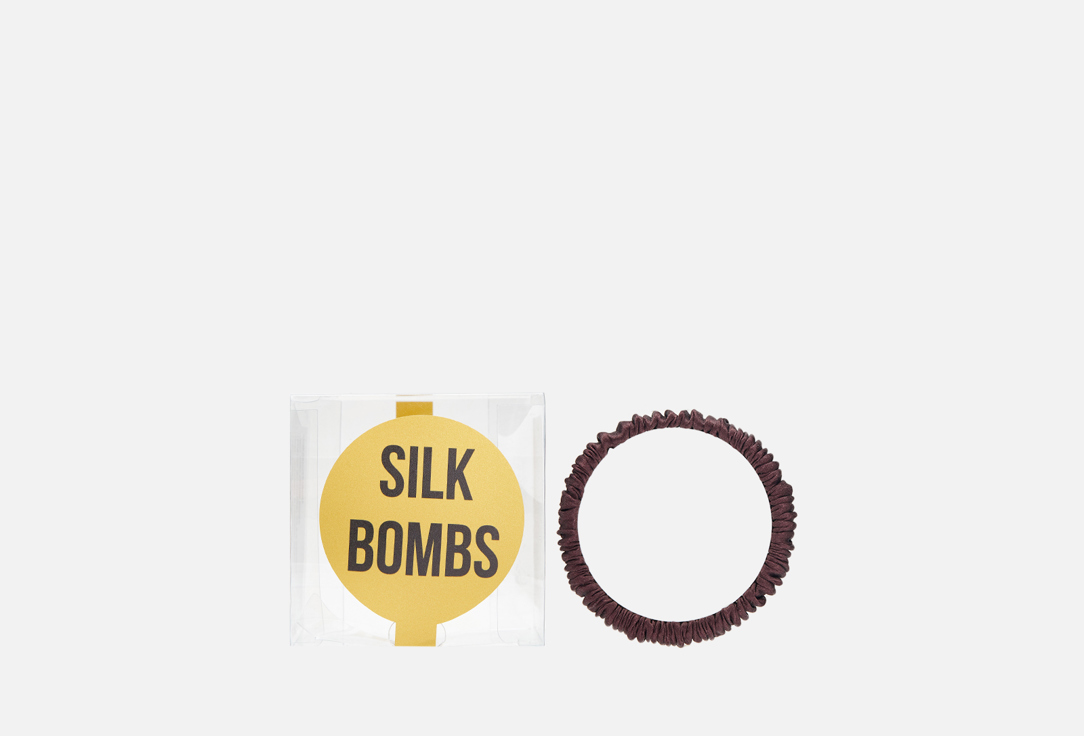 цена Шелковая резинка для волос SILK BOMBS Шоколад 1 шт
