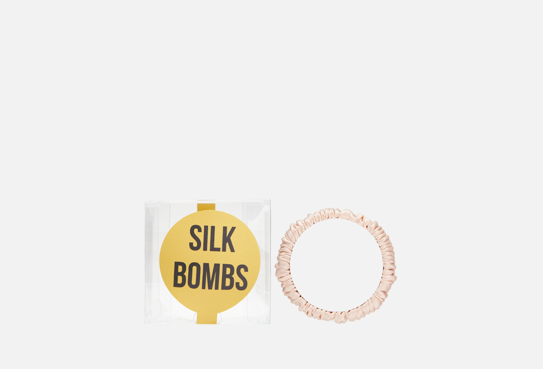 цена Шелковая резинка для волос SILK BOMBS Персиковый 1 шт