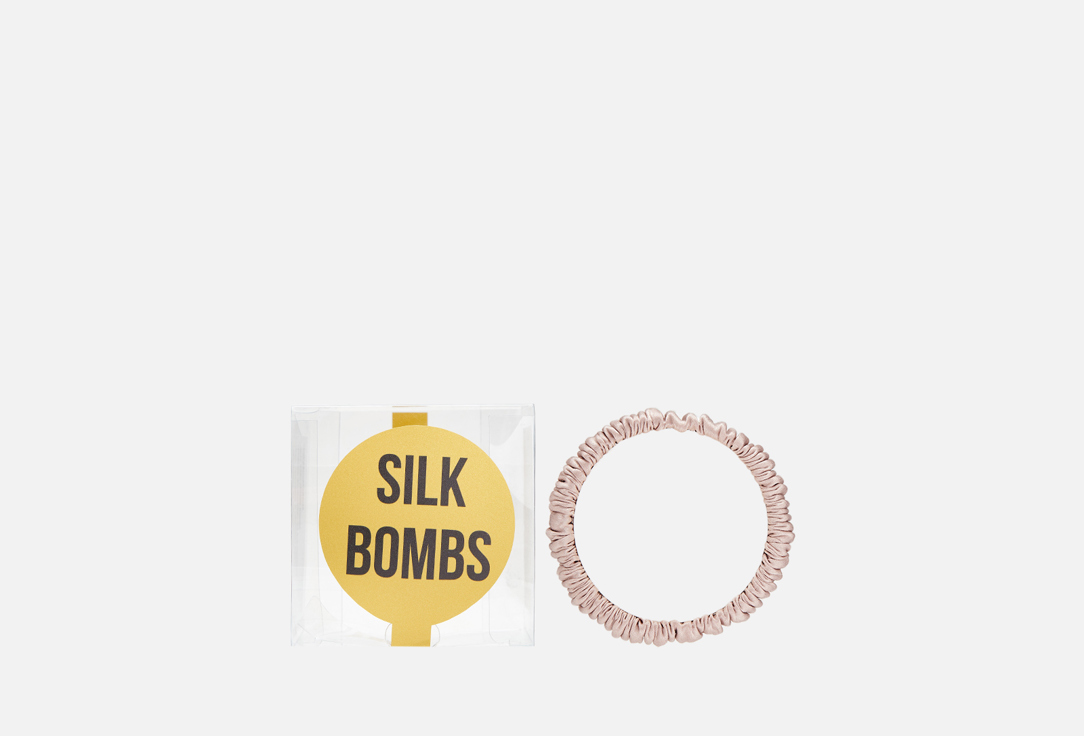 Шелковая резинка для волос SILK BOMBS Пудра 1 шт цена и фото