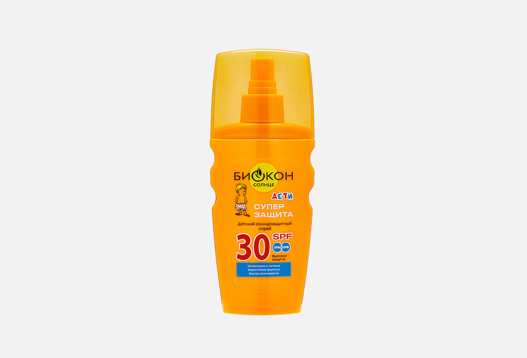 Солнцезащитный спрей для тела SPF 30 БИОКОН Sunscreen spray 160 мл спрей солнцезащитный водостойкий для детей от 3 лет spf30 биокон фл 160мл