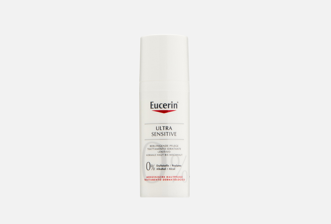 eucerin успокаивающий крем для чувствительной сухой кожи 50 мл eucerin ultrasensitive Успокаивающий крем для чувствительной кожи нормального и комбинированного типа EUCERIN UltraSENSITIVE 50 мл