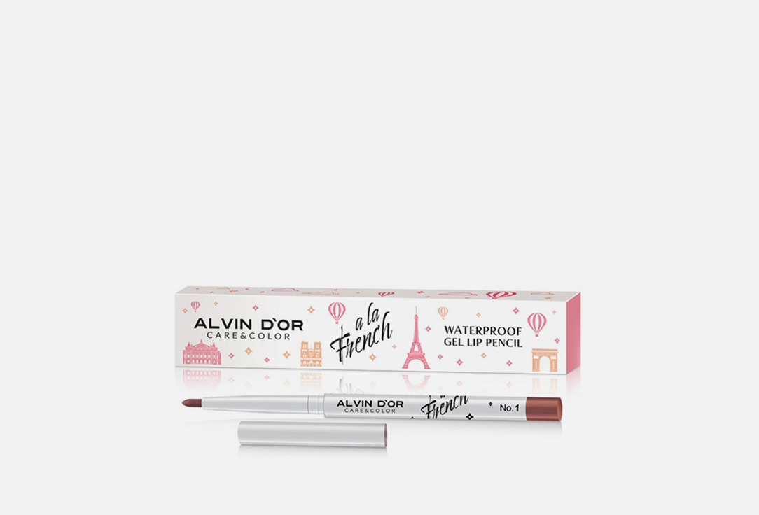 Карандаш для губ Alvin D'or Waterproof gel lip pencil 01 тон cordovan (бордовый)