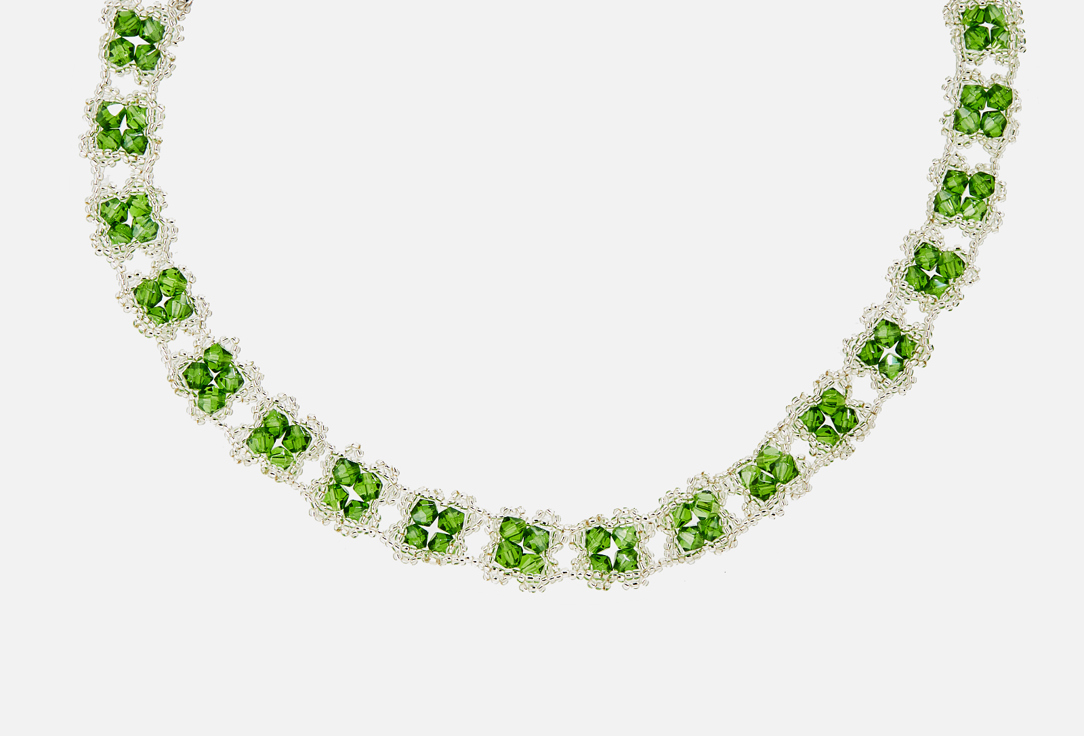 колье Beaded Breakfast Clover necklace Emerald  