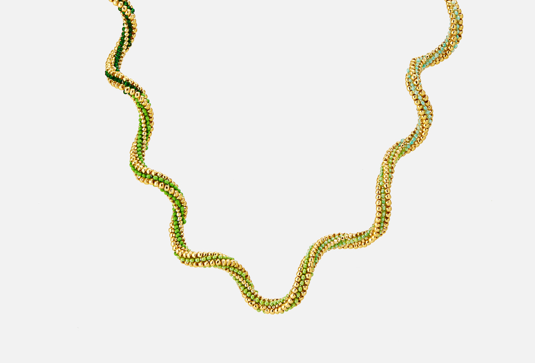 сумка zara beaded crochet зеленый колье BEADED BREAKFAST Spiral necklace Green 1 шт
