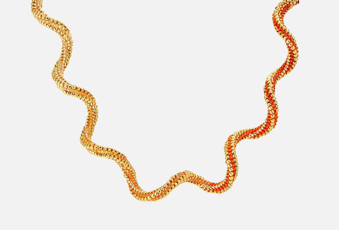 колье BEADED BREAKFAST Spiral necklace Orange 1 шт колье beaded breakfast necklace of curly beads milky 1 шт