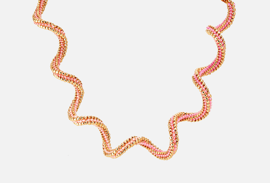 колье BEADED BREAKFAST Spiral necklace Pink 1 шт колье beaded breakfast necklace of curly beads milky 1 шт