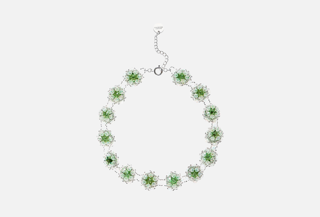 Изображение товара колье Beaded Breakfast Vintage style necklace with rhinestones Green