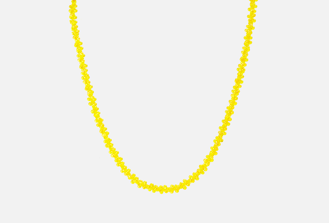 Изображение товара Колье-жгут Beaded Breakfast из фигурных бисерин ярко-желтого цвета