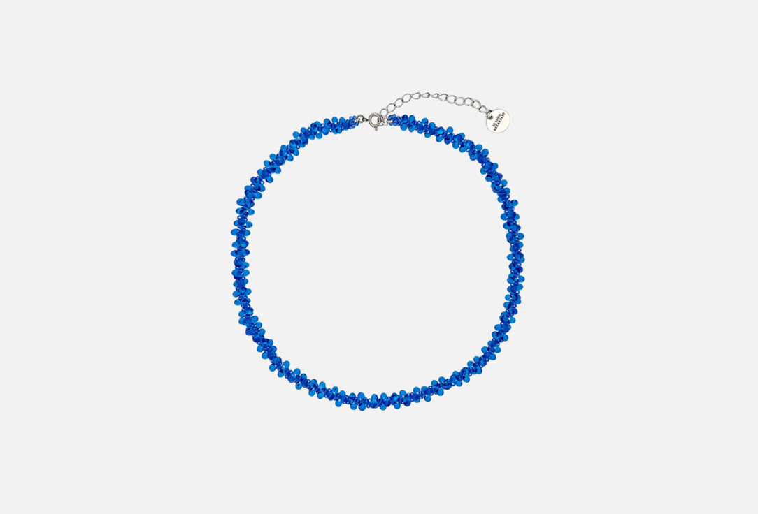 колье Beaded Breakfast Necklace of curly beads Bright blue  