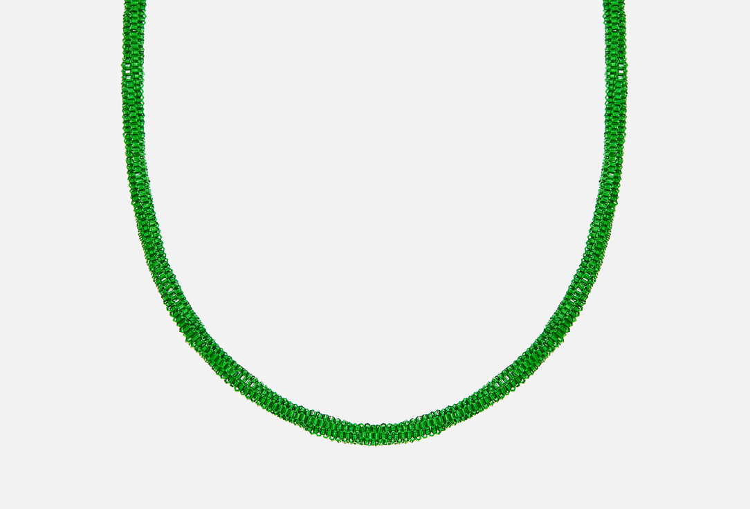 Изображение товара Колье-жгут Beaded Breakfast Калейдоскоп изумрудный легкий стильный аксессуар