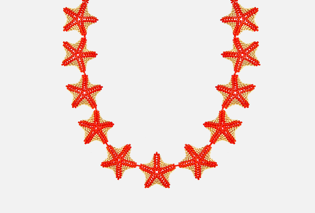 колье Beaded Breakfast Starfish necklace Gold-red  