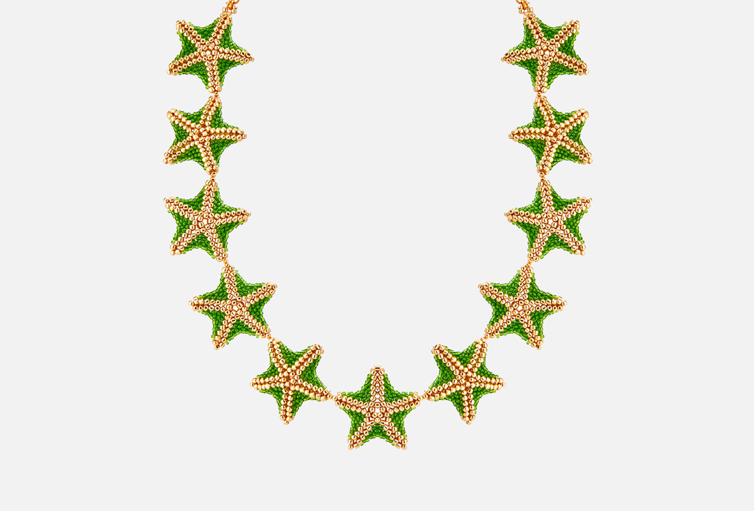 Изображение товара Колье Beaded Breakfast Морские звезды Золото-зеленый