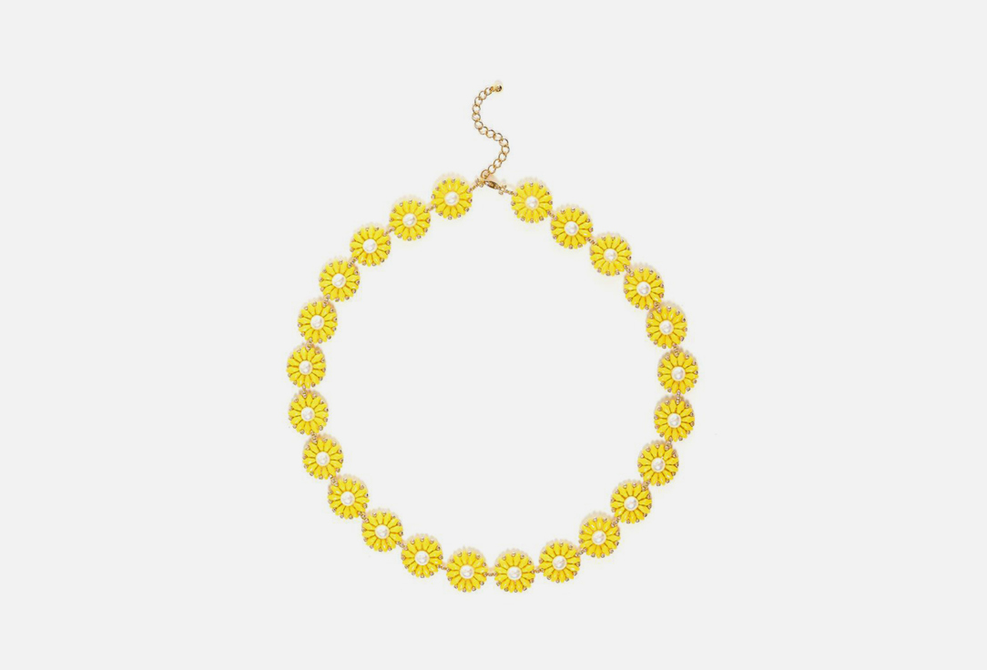 Изображение товара Изящное колье из стекла и латуни Beaded Breakfast Daisy chain Yellow
