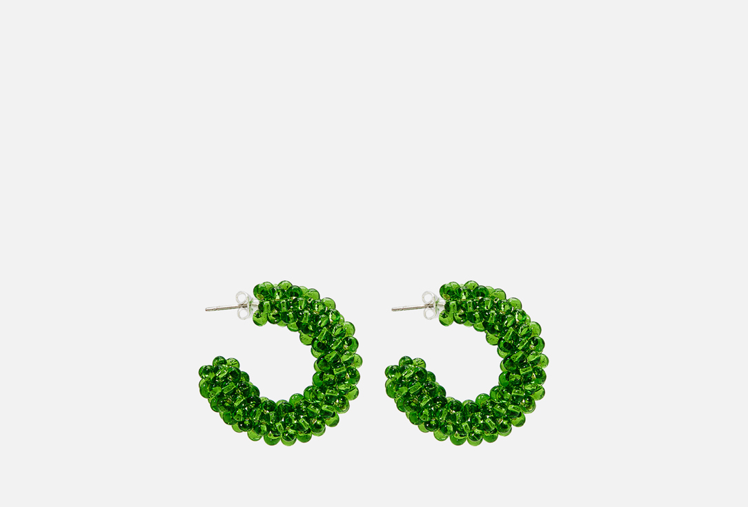 серьги BEADED BREAKFAST Evening beaded earrings Green 2 шт сумка zara beaded crochet зеленый