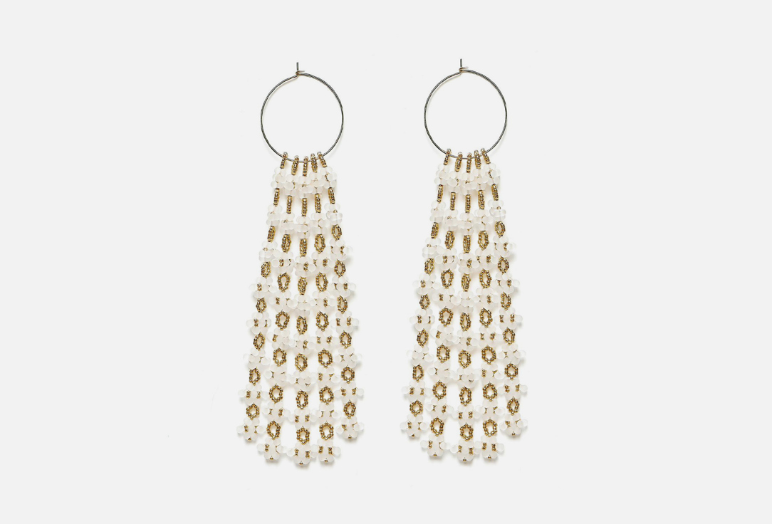 Серьги из бисерных подвесок Beaded Breakfast Floral chandelier earrings 