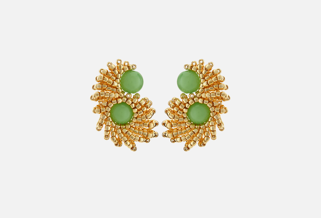 

Серьги BEADED BREAKFAST, Морские коньки Золото Зеленый 2 шт