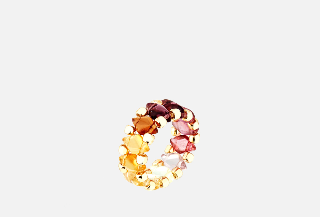 кольцо BEADED BREAKFAST Gradient ring Pink-yellow 17 мл кольцо beaded breakfast simple beaded ring beige 17 мл