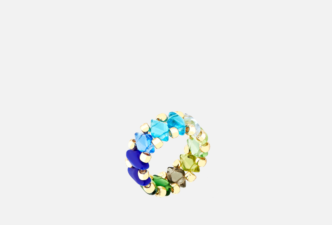 кольцо BEADED BREAKFAST Gradient ring Blue-green 17 мл кольцо beaded breakfast simple beaded ring gold 17 мл