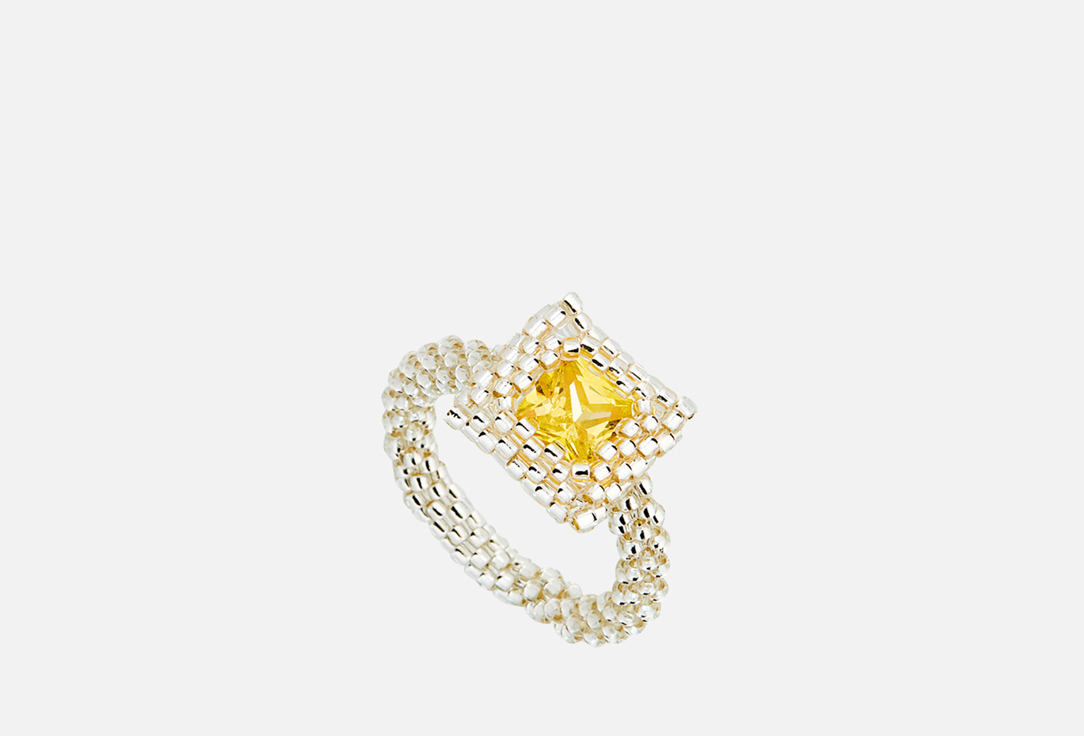 кольцо BEADED BREAKFAST Engagement beaded ring Yellow 17 мл кольцо помолвочное tasyas размер 17 5 желтый