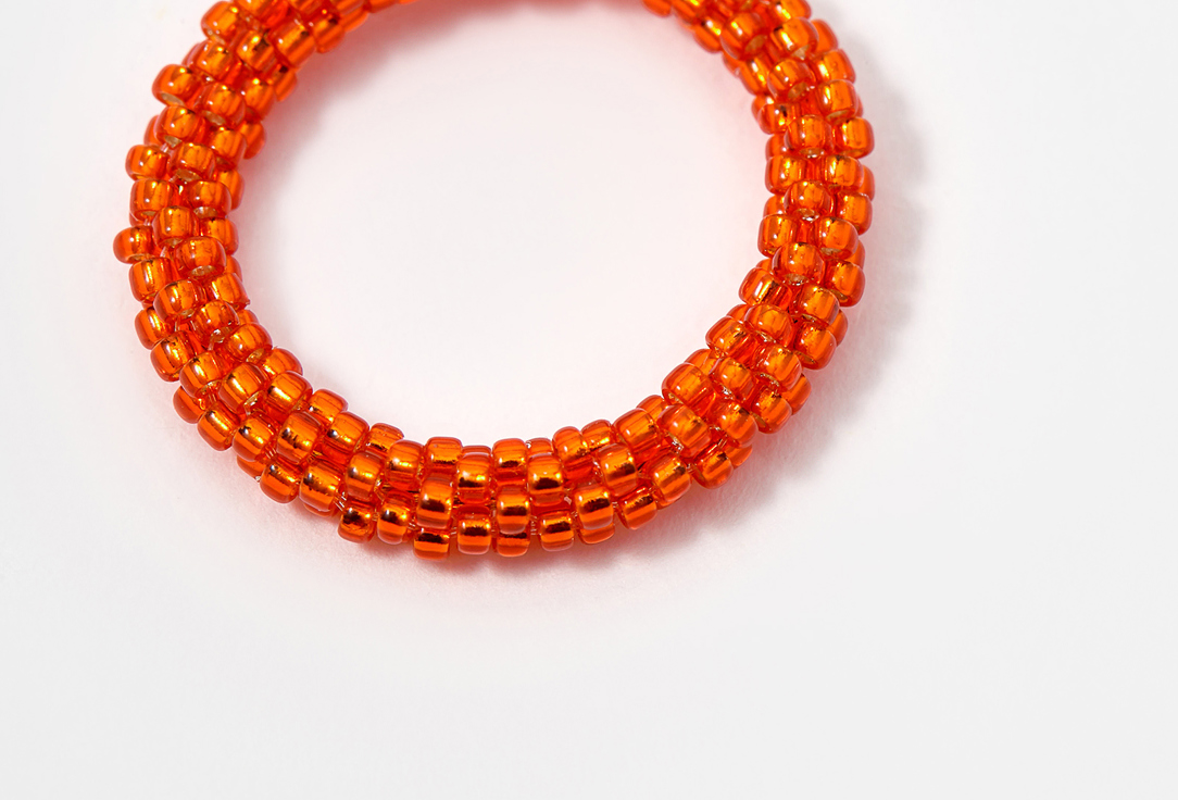 кольцо Beaded Breakfast Simple beaded ring Red-orange  